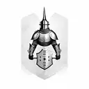 a knight holding a shield  tattoo design idea