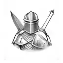 a knight holding a shield  tattoo design idea