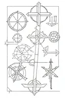 cross and marine engineering symbols tattoo design idea