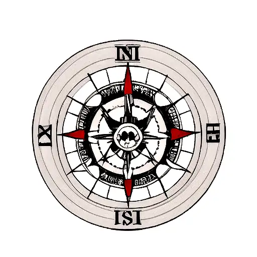 sukuna anime half skull and compass  tattoo design idea