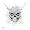 sukuna face with skull tattoo design idea