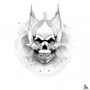 sukuna face with skull tattoo design idea