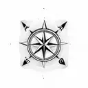 half skull and compass  tattoo design idea