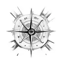 half skull and compass  tattoo design idea