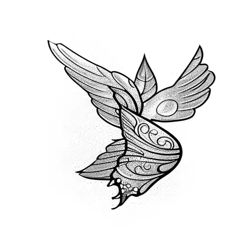 bullet with butterfly wings tattoo design idea