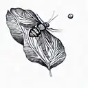 a moth on a leaf tattoo design idea