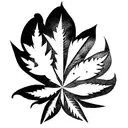 weed leaf skull  tattoo design idea