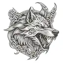 fenrir with chains tattoo design idea