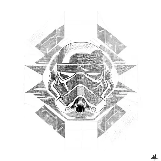 A cyberpunk-inspired design featuring a futuristic interpretation of a Star Wars spaceship tattoo design idea