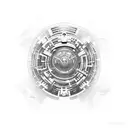 A cyberpunk-inspired design featuring a futuristic interpretation of a Star Wars spaceship tattoo design idea