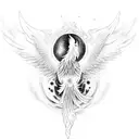 A mystical phoenix rising from the ashes tattoo design idea