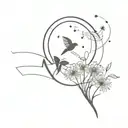 A book opening up to a dandelion, an airplane, a small wolf head, the letter a, music note, heart, flower tattoo design idea
