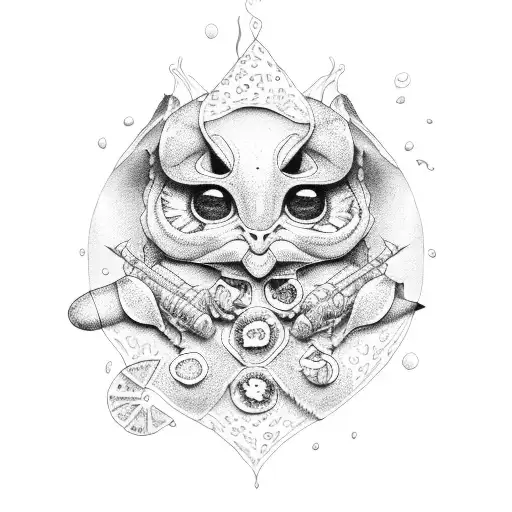 peppercorn and pizza tattoo design idea