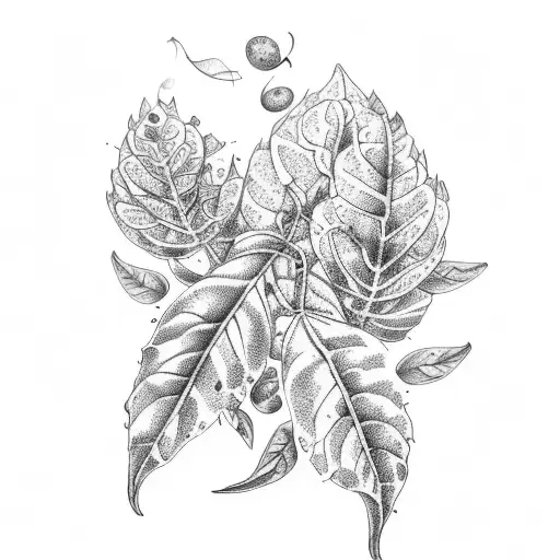 basil and peppercorn plant tattoo design idea