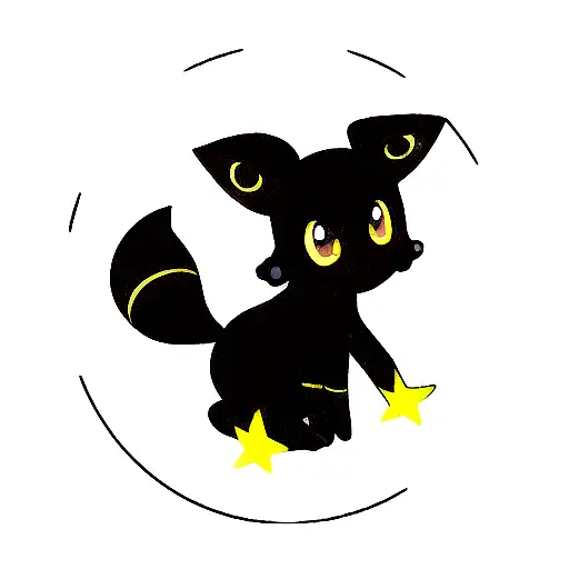 A Umbreon Shiny in a Moon tattoo design idea