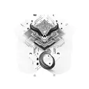 black band with numbers tattoo design idea