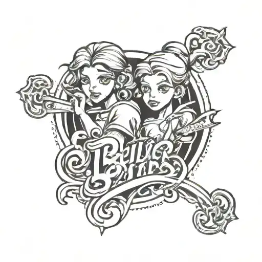 Script trio sibling tattoo tattoo design idea