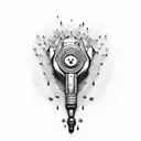 Pistol with pills tattoo design idea