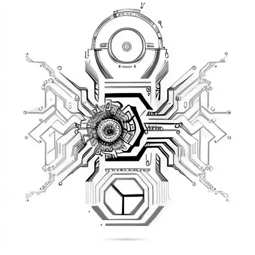 Create a tattoo inspired by the ideas and symbols of artificial intelligence (AI) and advanced technology. The tattoo sh tattoo design idea