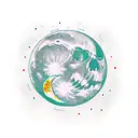 moon + cinema tattoo design idea