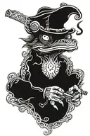 Viking frog smoking tattoo design idea