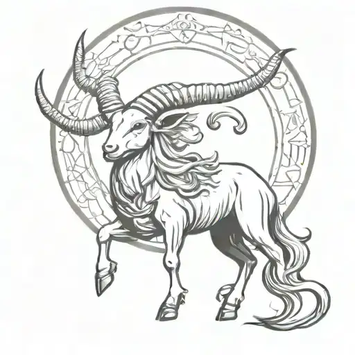 capricorn zodiac sign tattoo design idea