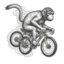 monkey on a unicycle  tattoo design idea
