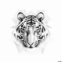 women face Warrior Tiger head  tattoo design idea