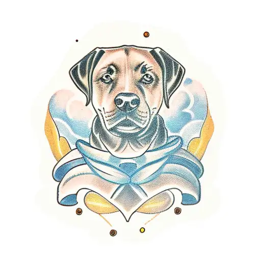 Honey Bee pine tree chocolate Labrador retriever  tattoo design idea
