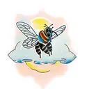 Honey Bee pine tree chocolate Labrador retriever  tattoo design idea