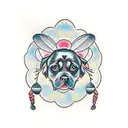 Honey Bee pine tree chocolate Labrador retriever  tattoo design idea