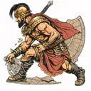 Gladiator in Colosseum surrounded tattoo design idea