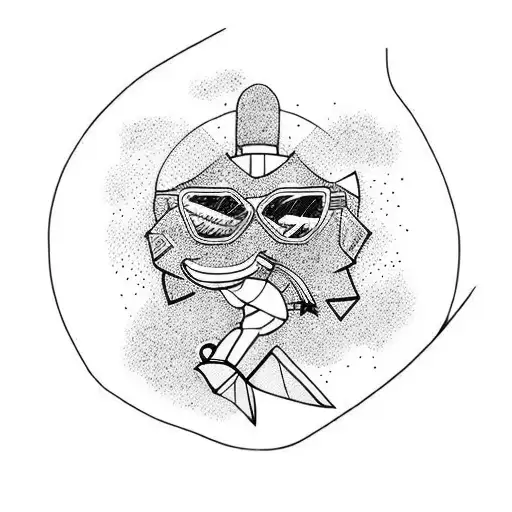 happy skiing on a sunny day tattoo design idea