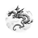 flying dragon tattoo design idea
