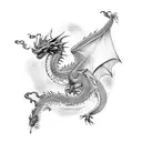 flying dragon tattoo design idea