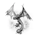 flying dragon tattoo design idea