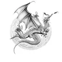 flying dragon tattoo design idea