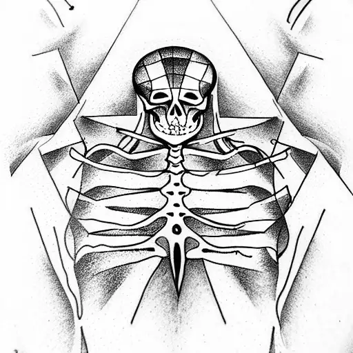 Skeleton with muscles tattoo design idea