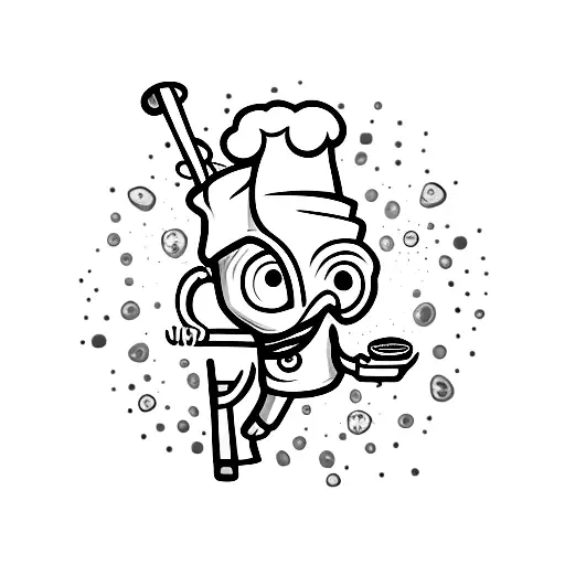 polvo chef de cozinha ninja tattoo design idea