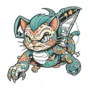 90s cartoon character tattoo design idea