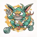 90s cartoon character tattoo design idea