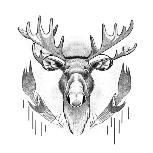 Moose on motorcycle tattoo design idea