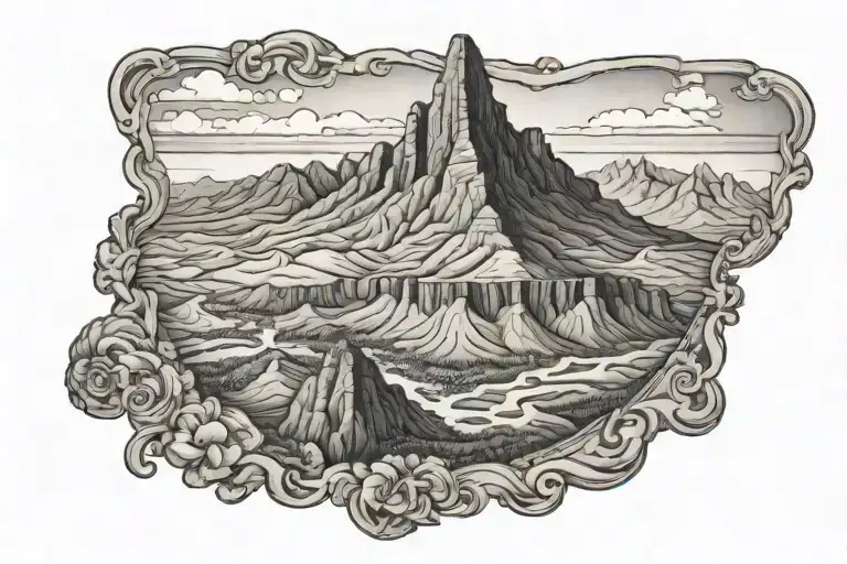 south table mountain tattoo design idea