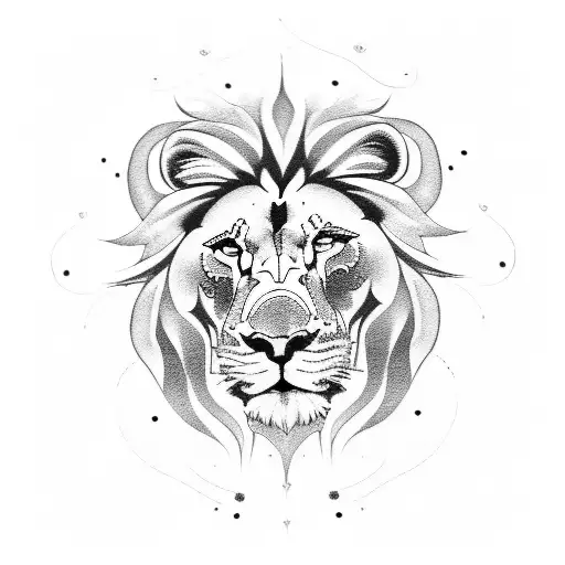 Rap lyrics intertwined with a lion's mane tattoo design idea