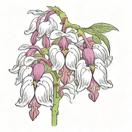 bleeding heart flower tattoo design idea