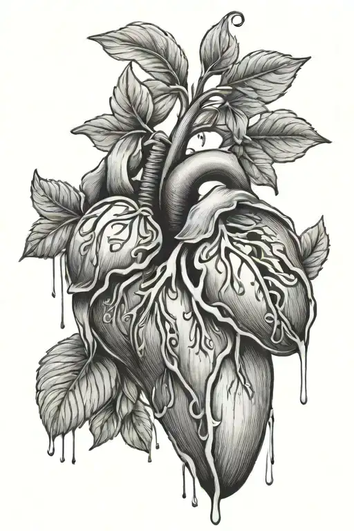 bleeding heart flower  tattoo design idea