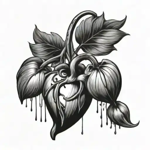 bleeding heart flower  tattoo design idea
