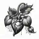 bleeding heart flower  tattoo design idea
