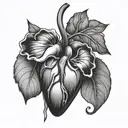 bleeding heart flower  tattoo design idea