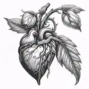bleeding heart flower growing tattoo design idea